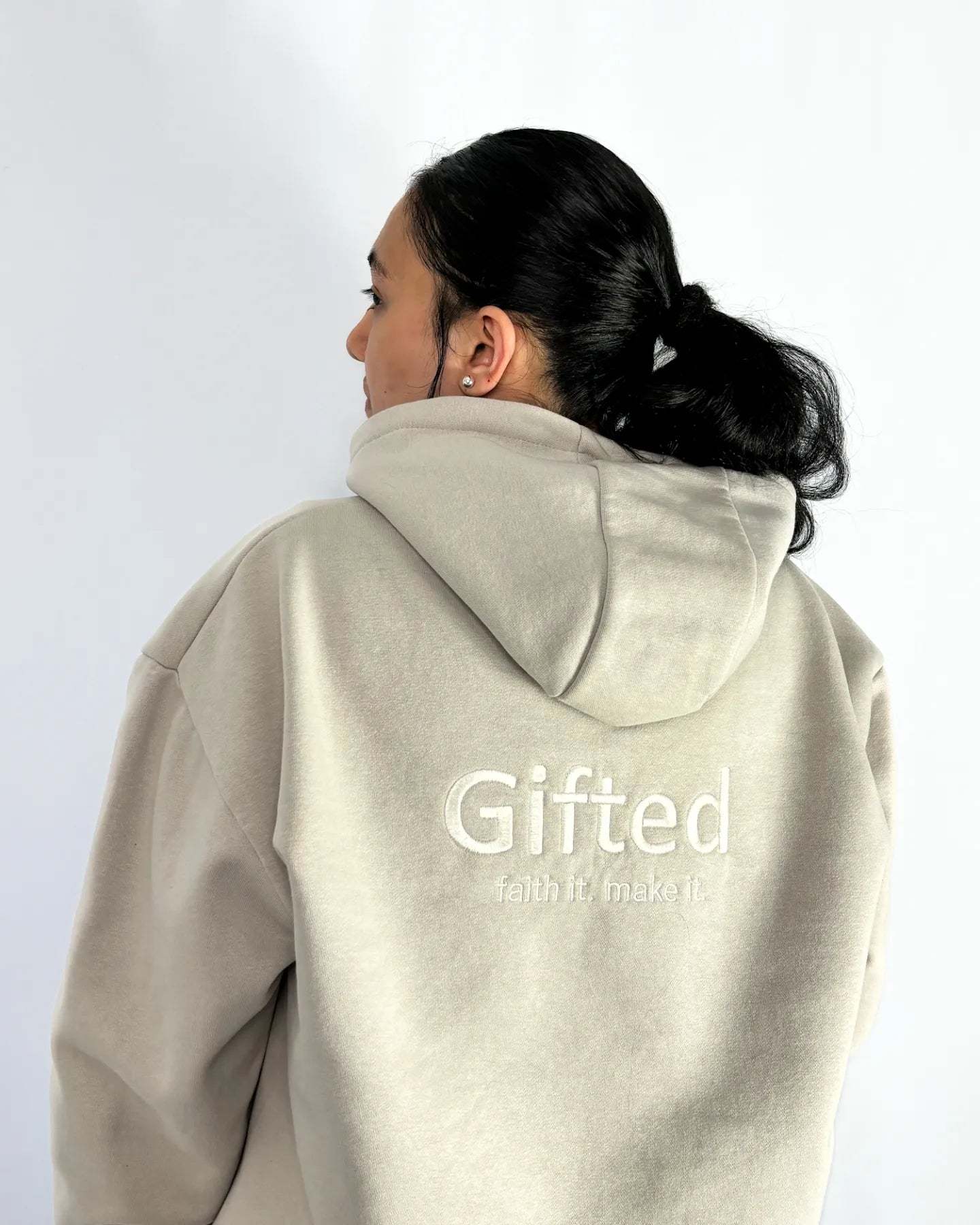 Beige hoodie women